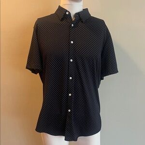 Mizzen+Main Black and White Polka Dot Shirt